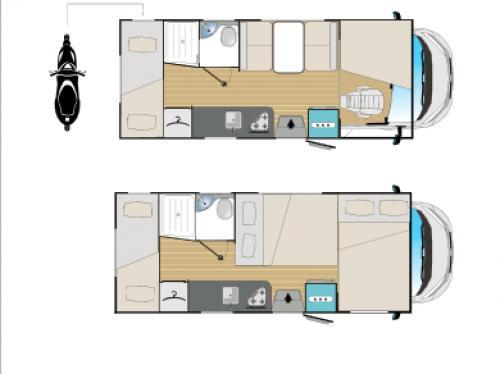 Wohnmobil mit 6 Schlafpläten Innenansicht